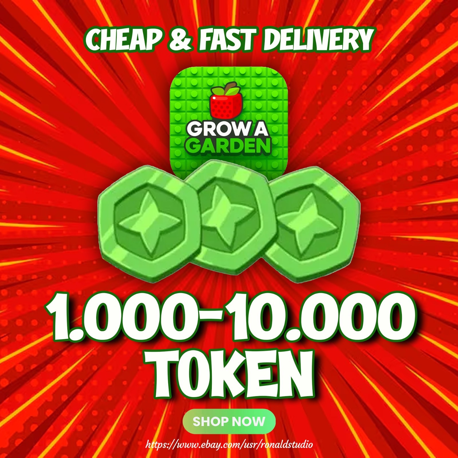 🌱 GROW A GARDEN | 1k 2k 3k 4k 5k 10k TOKEN | CHEAP, TRUST & FAST DELIVERY