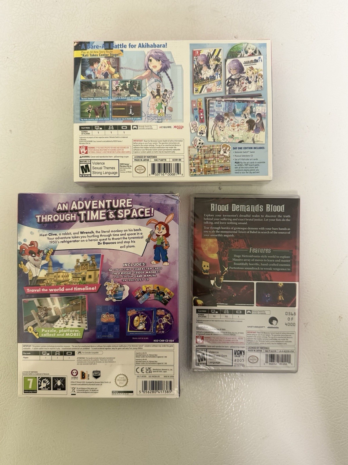 Switch Collectors Bundle Demoniaca, Clive and Wrench, Akiba’s Trip All New Seal
