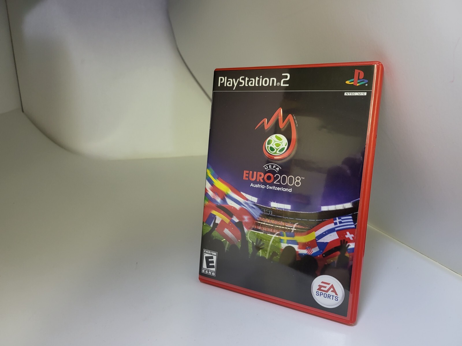 NEVER USED UEFA EURO SOCCER GAME 2008 FOR PS2 SONY PLAYSTATION 2 RED CASE