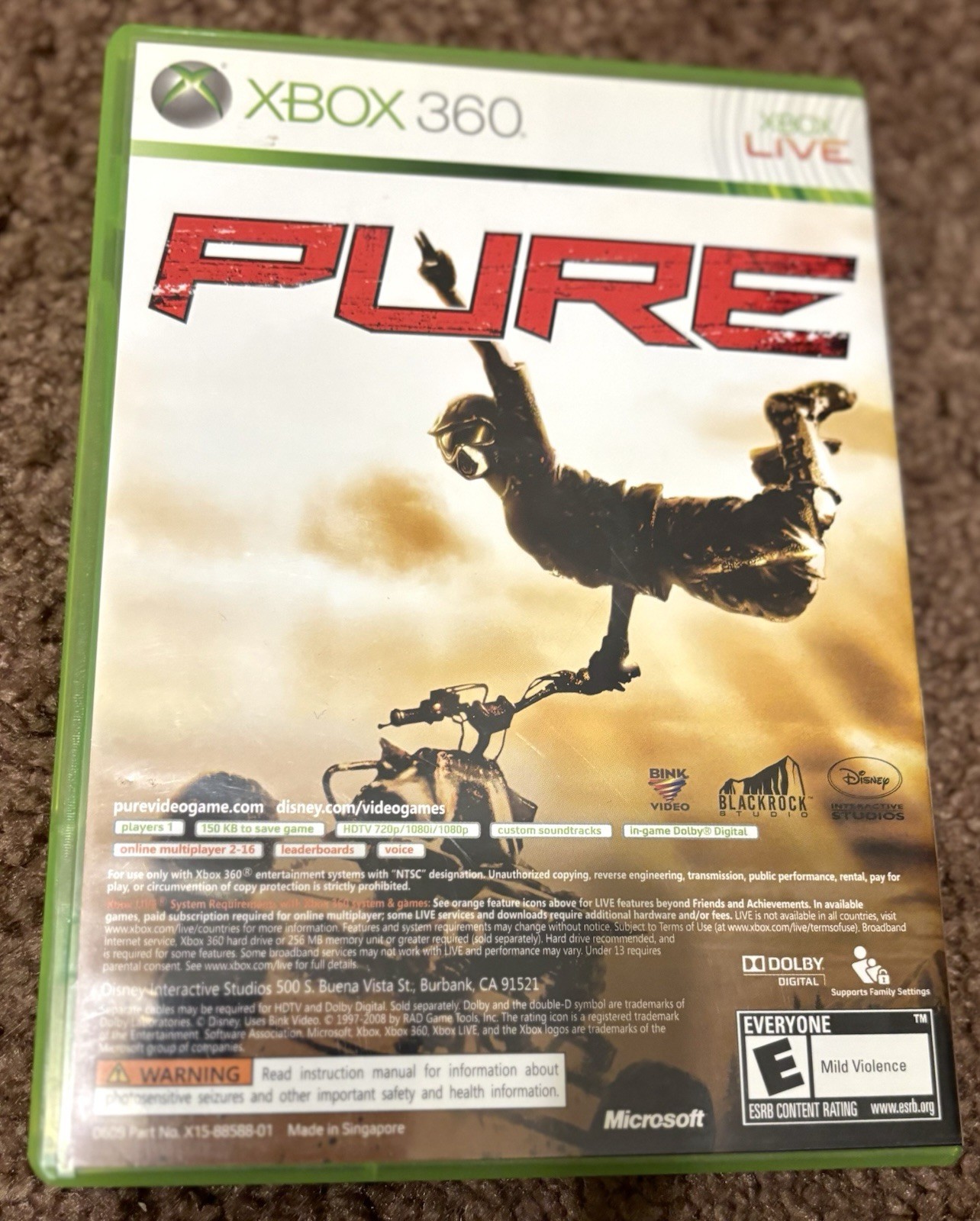 Pure by Disney Interactive 2008 for Xbox 360 Complete Tested