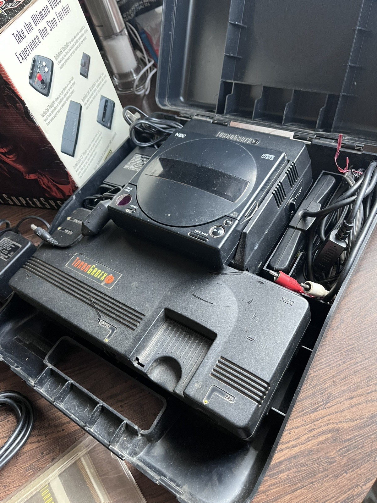 Turbo Grafx CD with Console In Hard Shell Case; Please Read