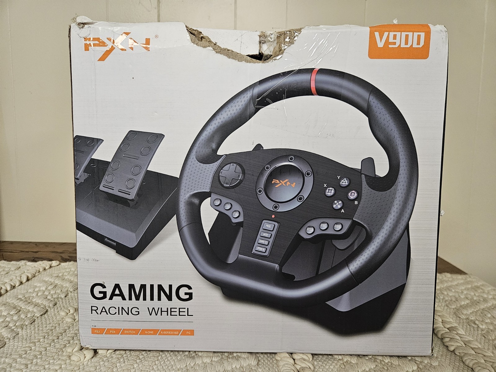PXN V900 GAMING RACING STEERING WHEEL & PEDAL PS3/PS4/SWITCH/XBOX ONE X|S/PC