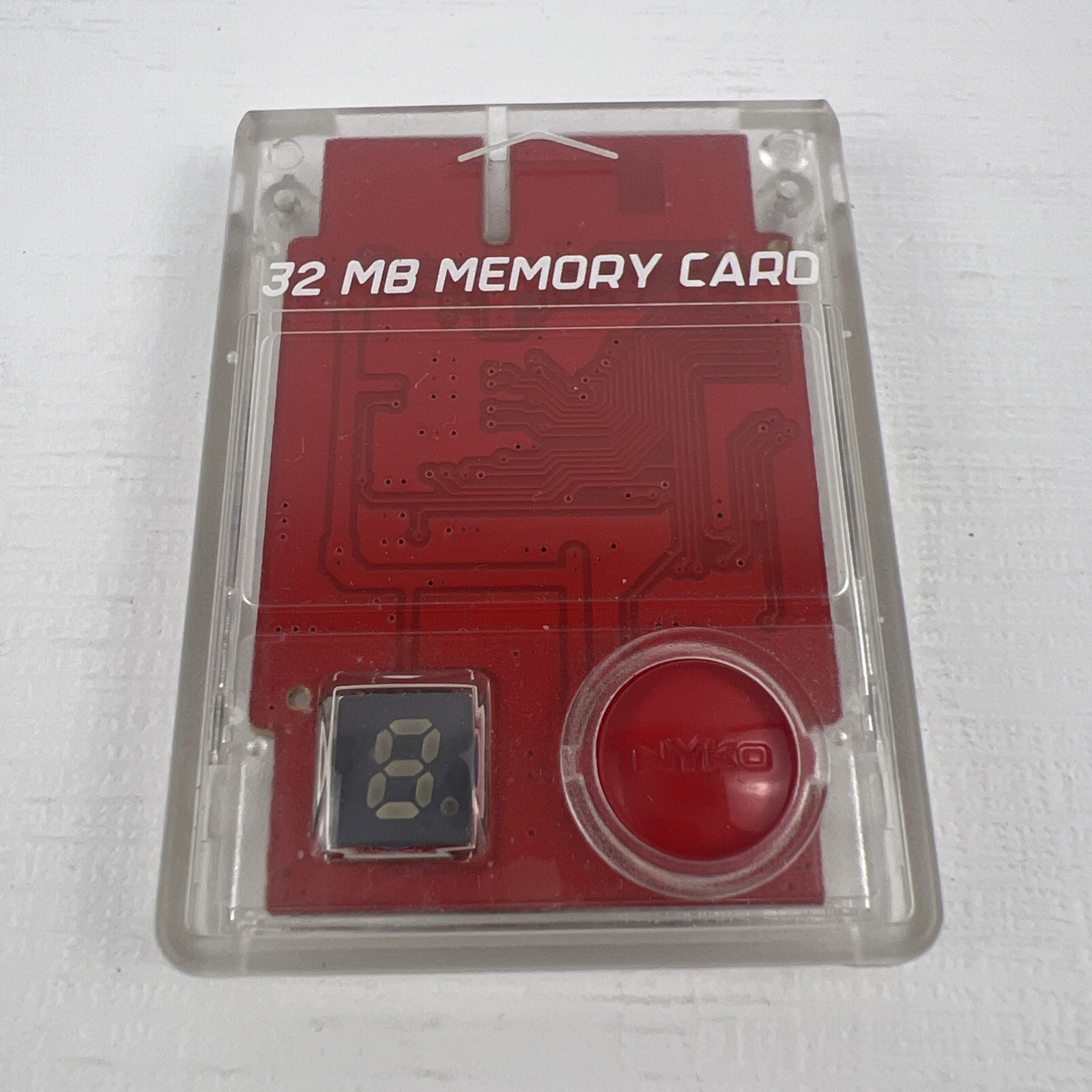 Nyko 32MB Memory Card for Sony Playstation 2, Clear/ Red PS2 Item# 80599-F09