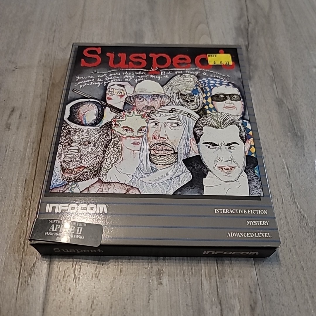 Suspect by Infocom Software for Apple II+,IIe,IIc,IIgs 1984