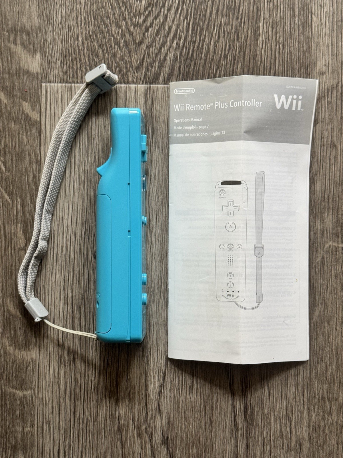Nintendo Wii Motion Plus OEM Remote Controller Wiimote RVL-036 Blue Tested!