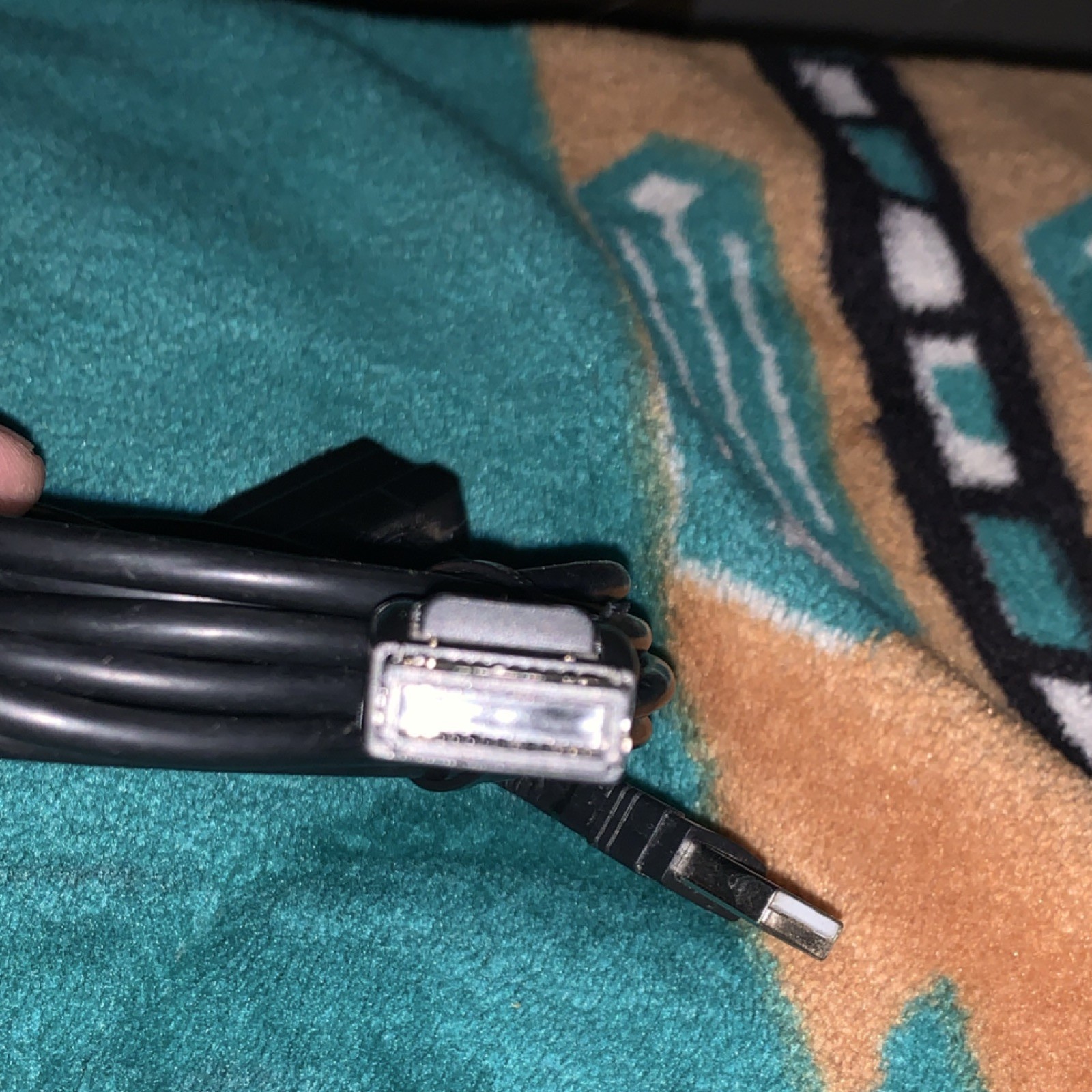 Black USB Wired Cable for Console, Plastic, USB to Proprietary Connector