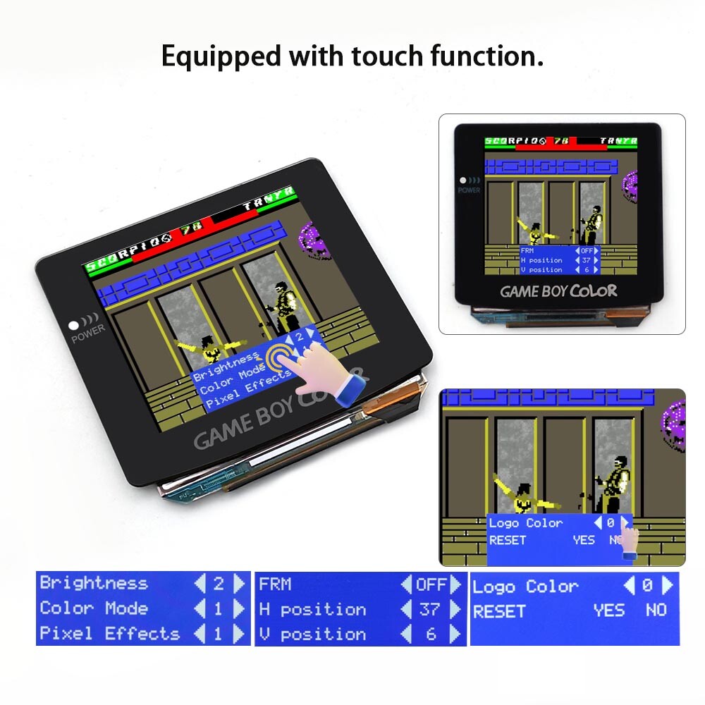 GBC OLED AMOLED Laminated Touch Screen OSD RETRO PIXEL Kit For GameBoy Color