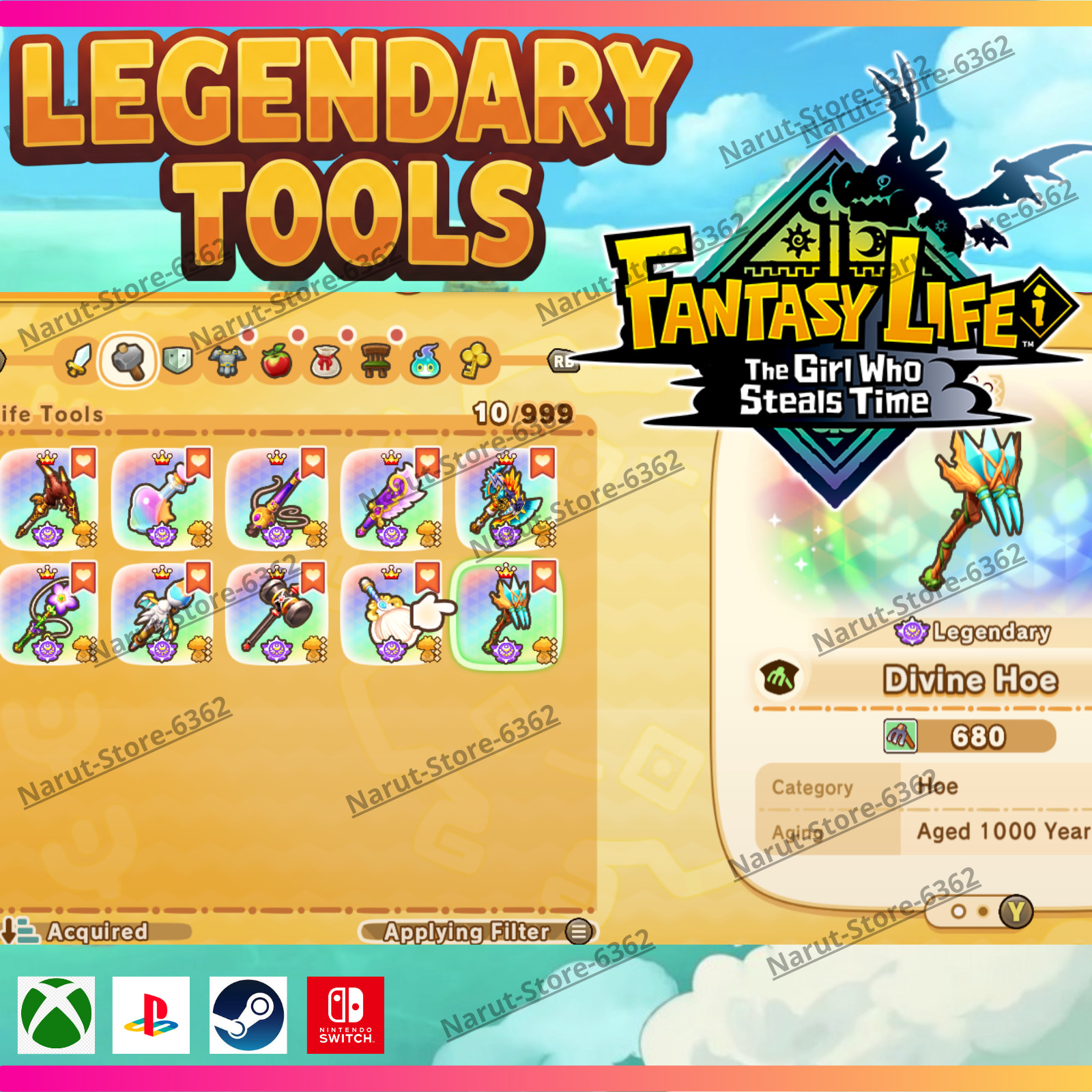 Fantasy Life I: Legendary item Tools Weapons Dosh for The girl Who Steals Time