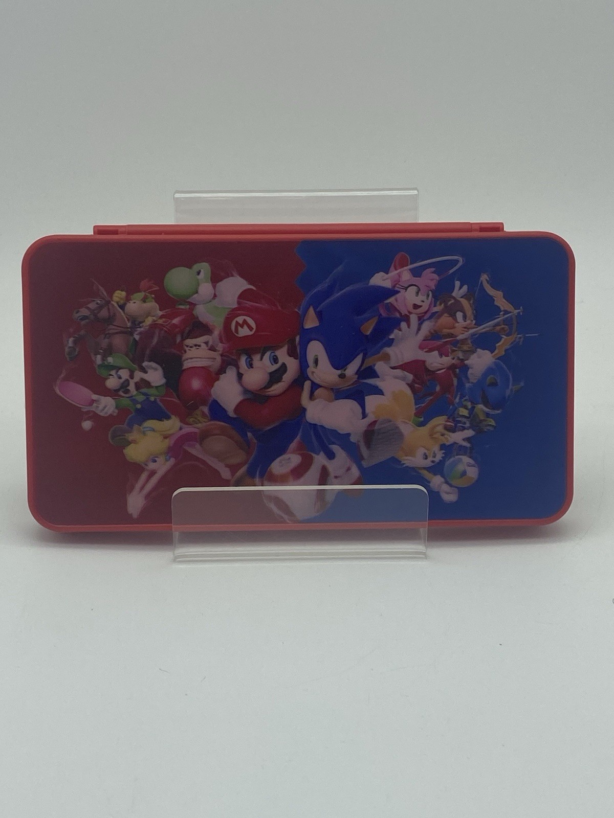 Nintendo Switch, Mario & Sonic Game Card Case Red Padded Anti-Scratch