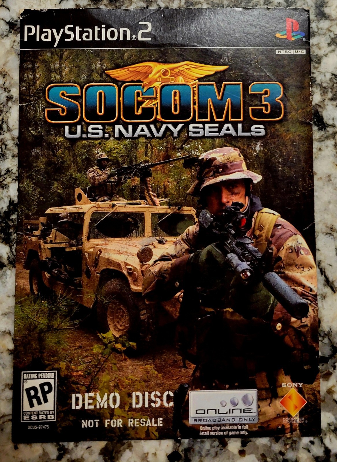 SONY PLAYSTATION 2 PS2: SOCOM 3 DEMO DISC NOT FOR RESALE, RP RATING PENDING