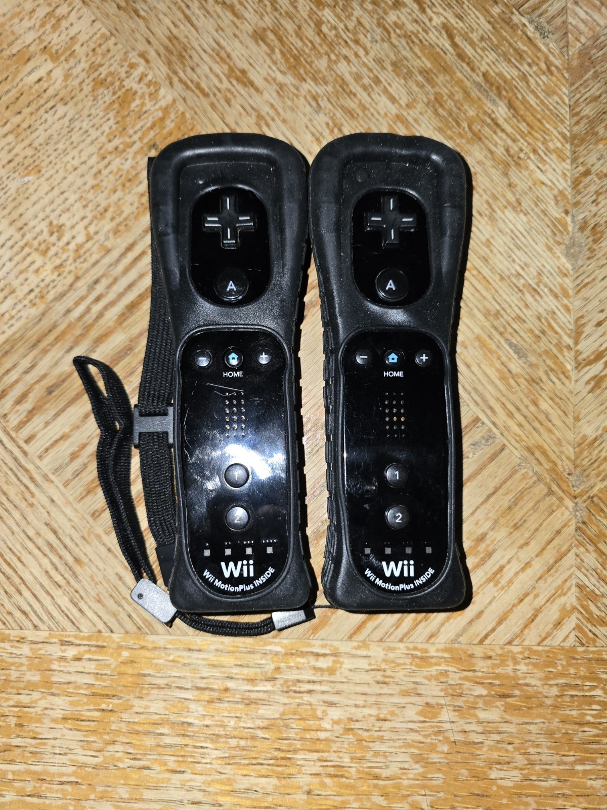 OEM x2 Nintendo Wii Motion Plus Remote Controller Black RVL-036 Tested *READ