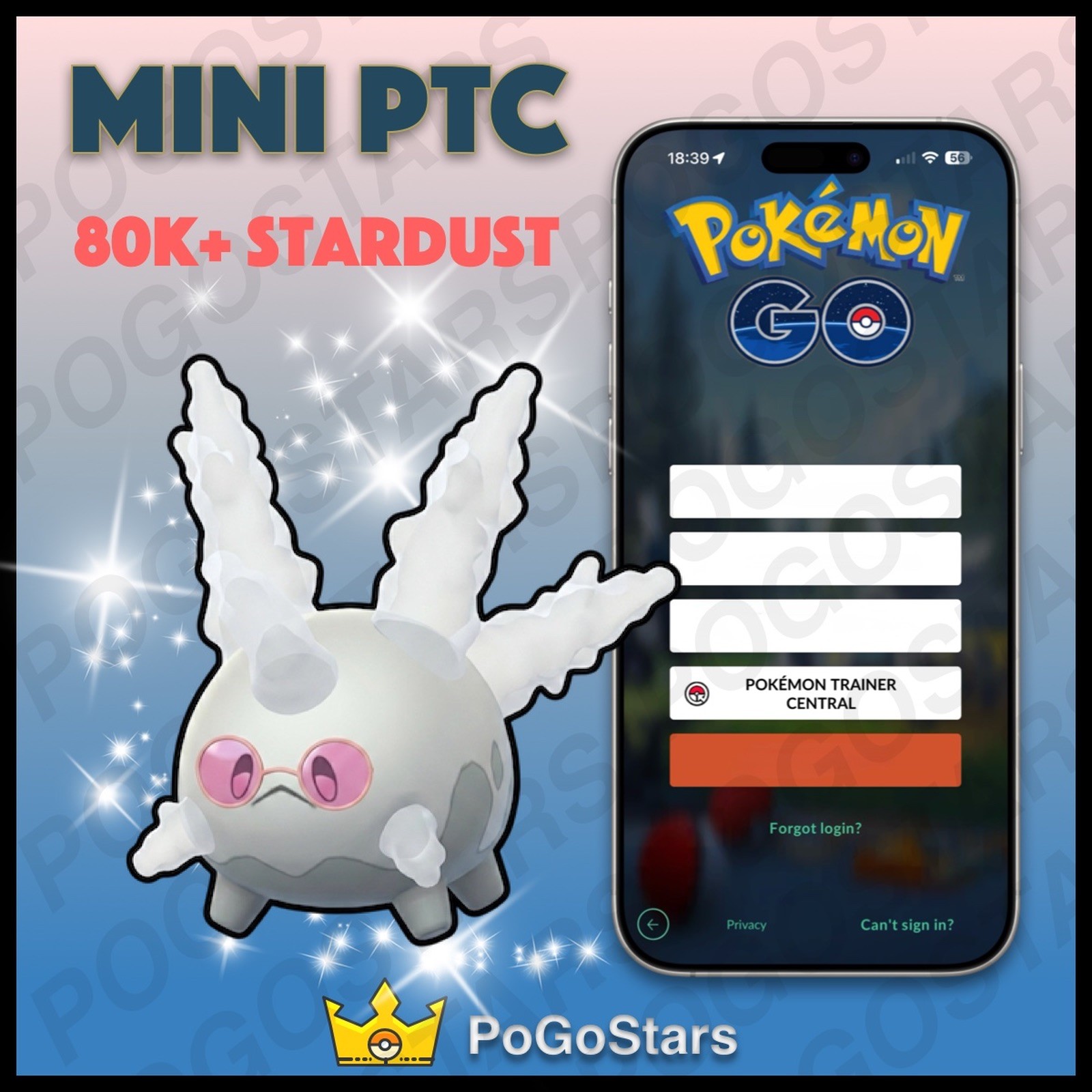 Pokémon PTC Go – Shiny Corsola Galarian Pink Sunglasses✨Read Description✨