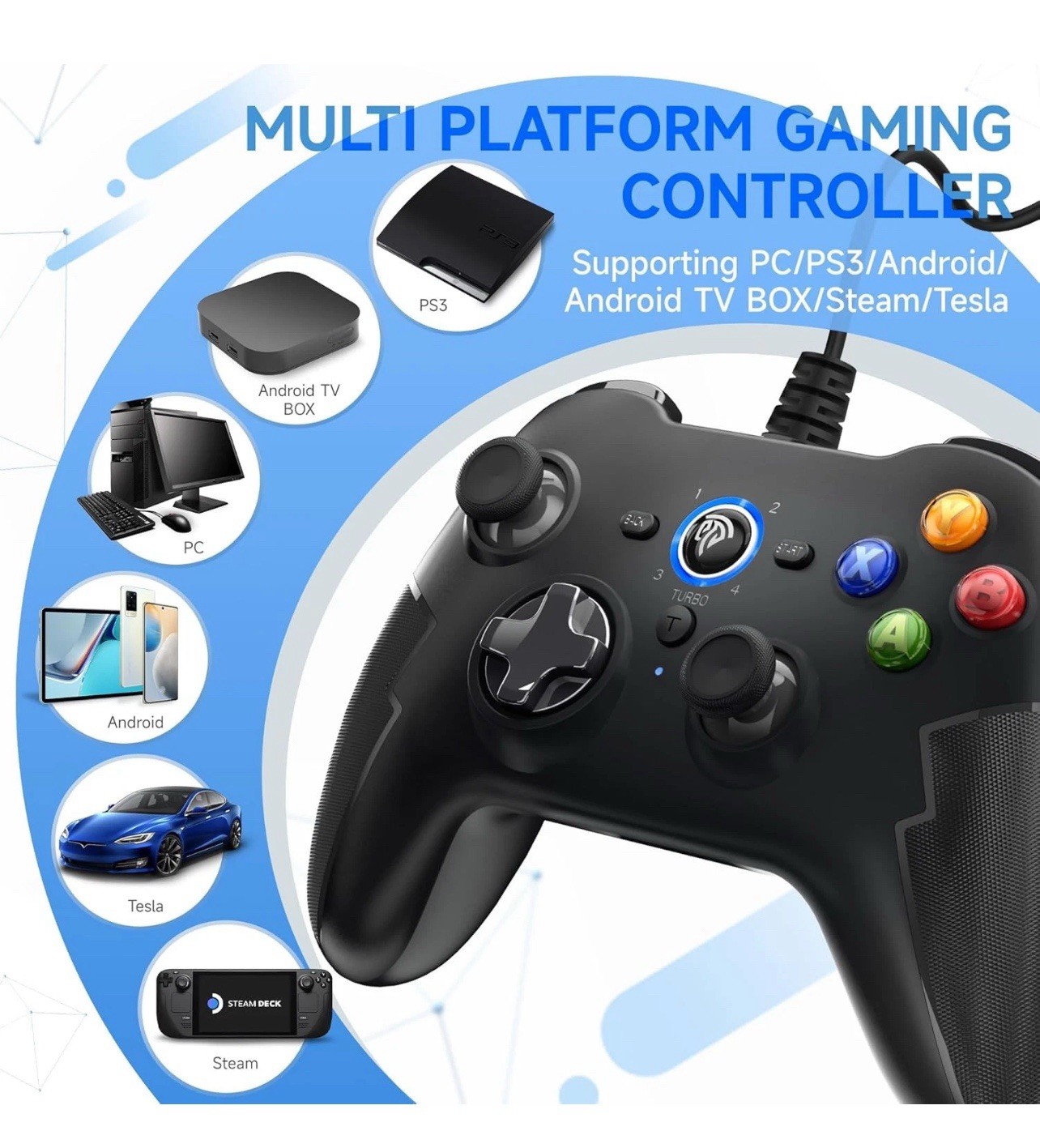 EasySMX Wired Gaming Controller,PC Game Controller Joystick with black