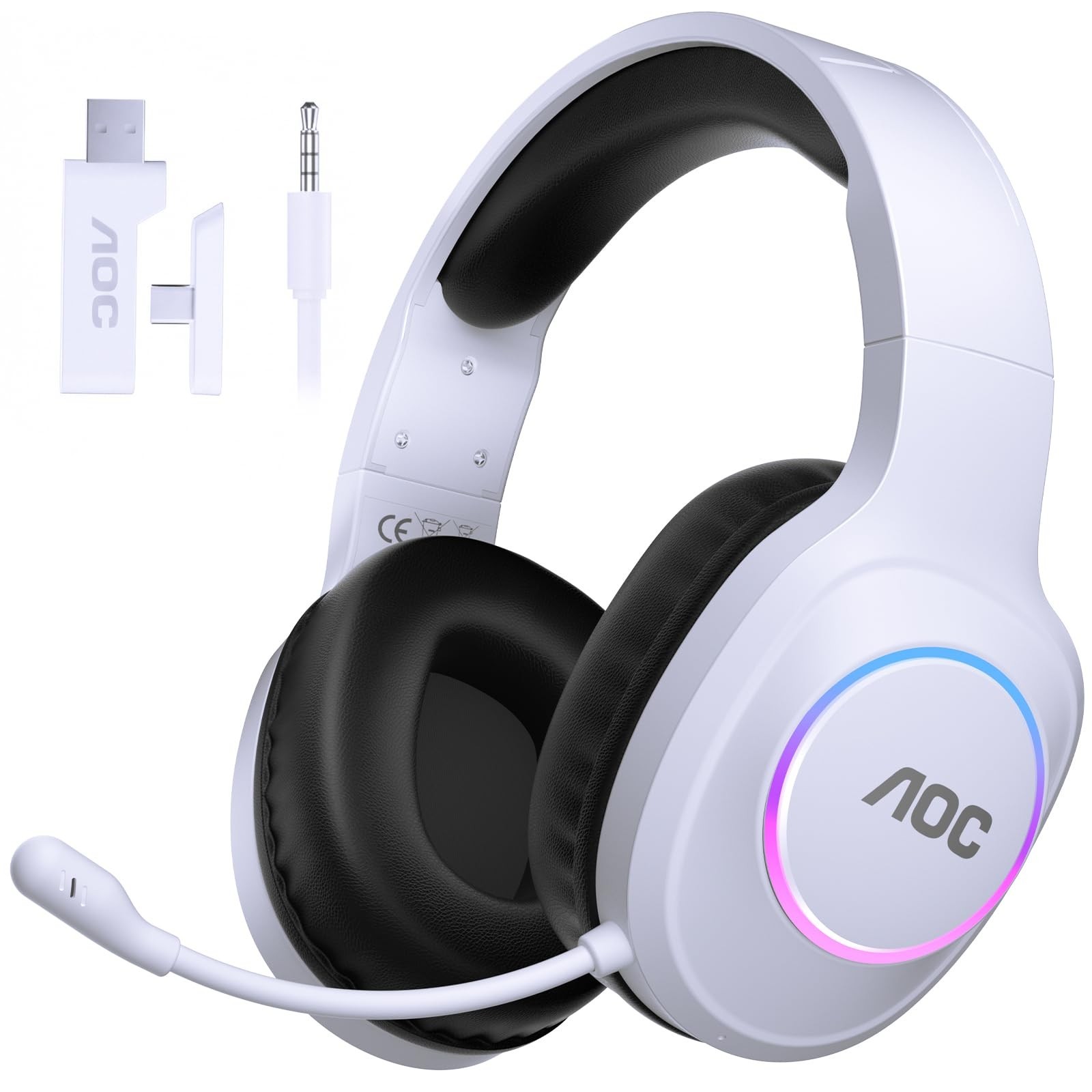 AOC Wireless Gaming Headset Compatible with ps5/4, PC, USB-C