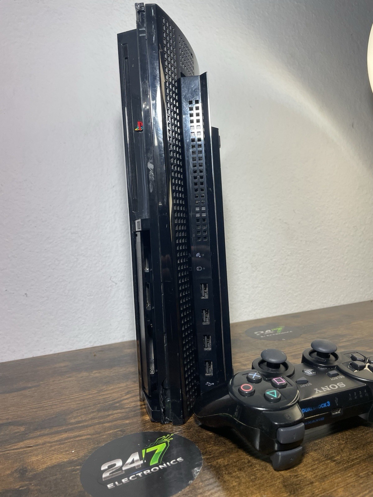 Sony PlayStation 3 PS3 Backwards Compatible 80GB Black w/ Controller FOR PARTS