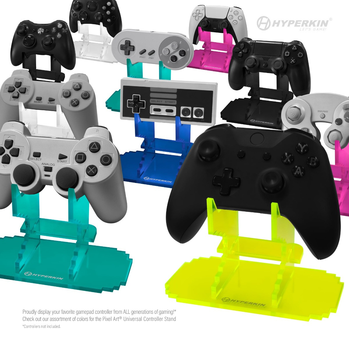 Pixel Art Universal Controller Stand for Xbox – PlayStation – Nintendo – Pink