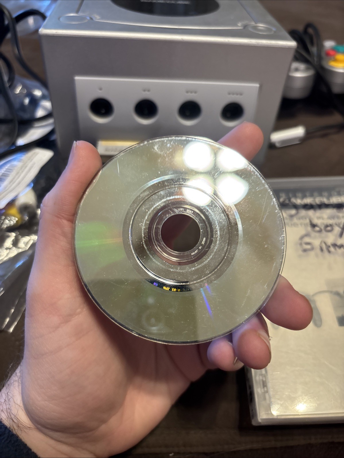 Nintendo GameCube Silver Console with Game Boy Player, Disc CIB and Controller