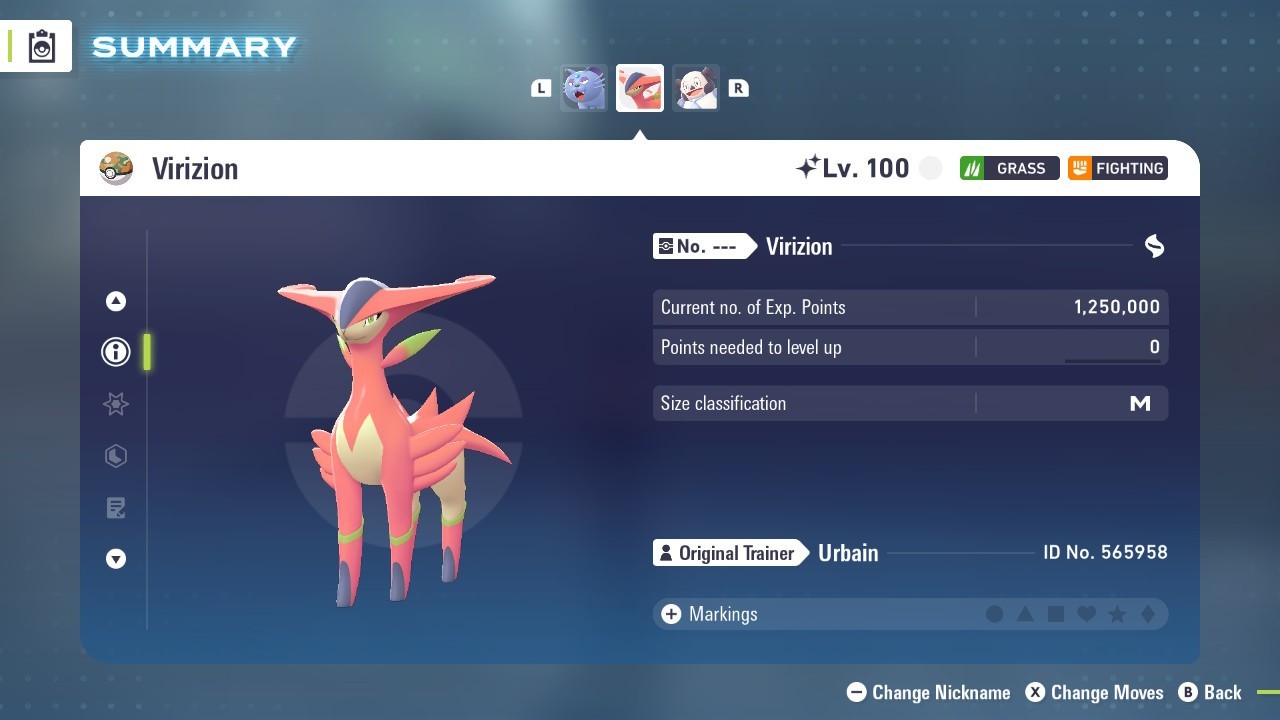 Virizion Shiny HT Battle Ready – Legends ZA