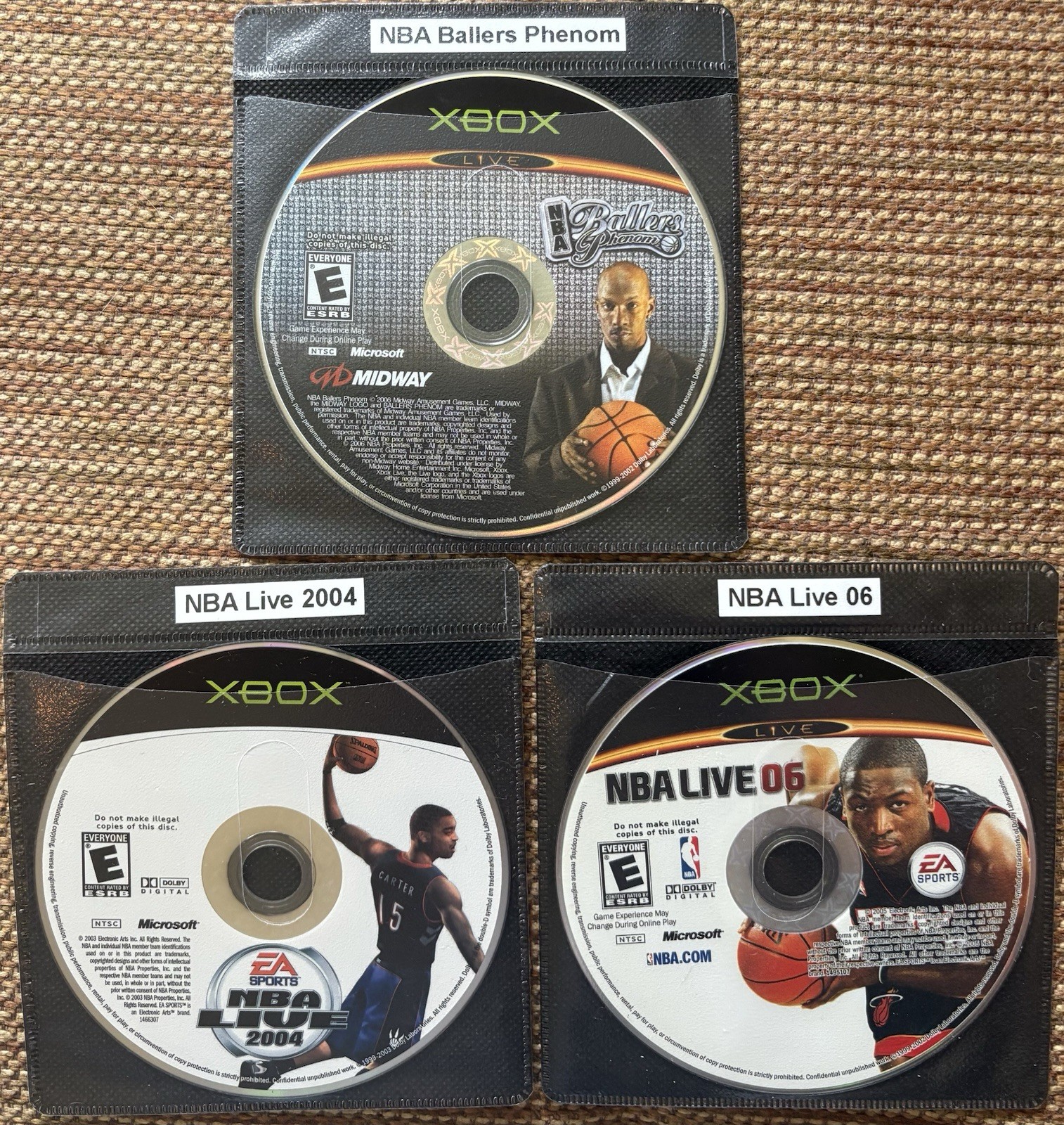 XBOX BASKETBALL BUNDLE (NBA Ballers Phenom, NBA Live 2004, NBA Live 06)