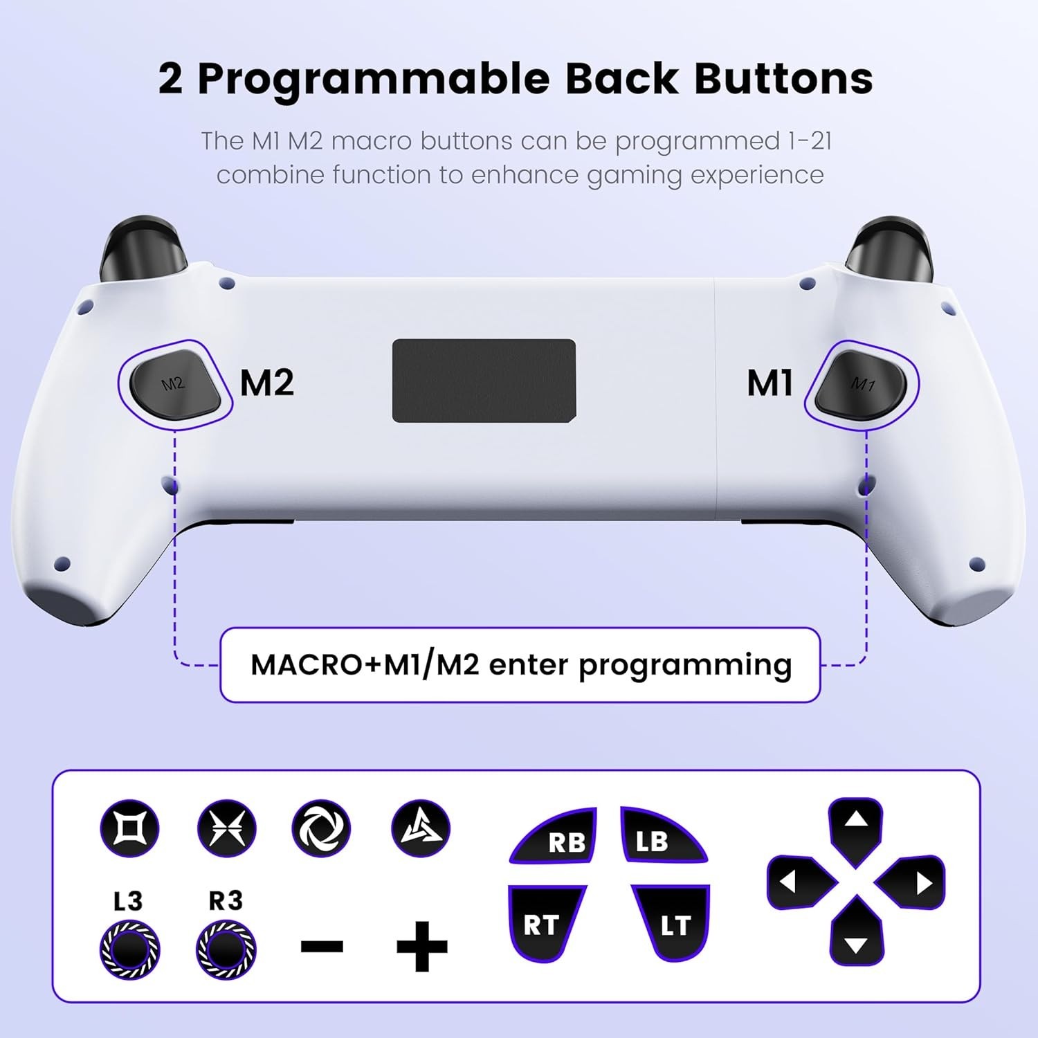 Mobile Gaming Controller for iPhone/Android/Switch 2/1/OLED Hall Effect White
