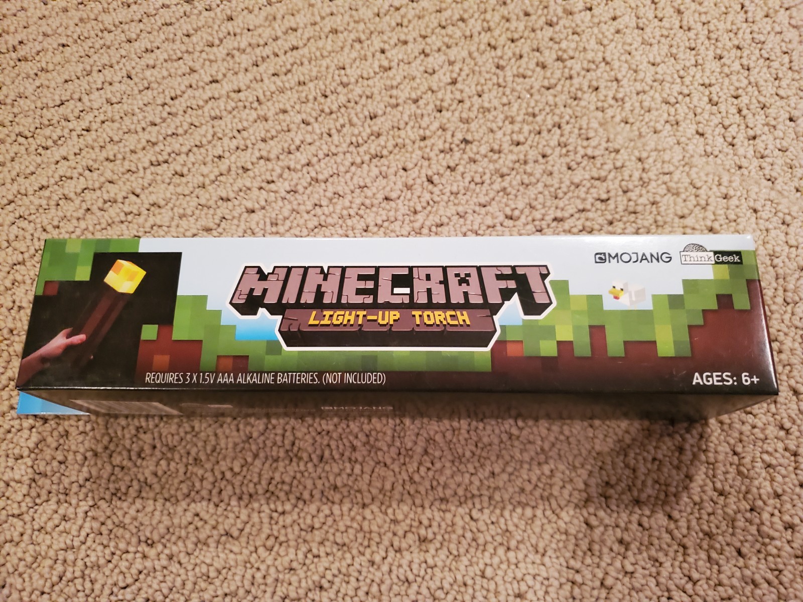 Minecraft Light-Up Wall Torch ThinkGeek LED Lamp AAA Battery Powered NEW In Box