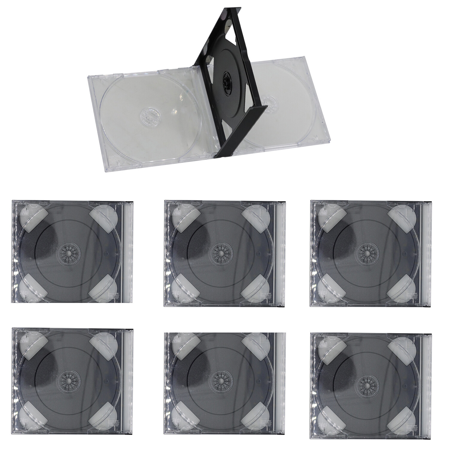 6PC Quad 4-Disc CD Video Game Replacement Case Holder For Sony PlayStation 1 PS1