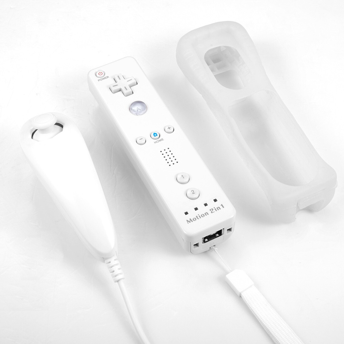 2X Built in Motion Plus Remote Controller+Nunchuck For Wii U & Wii Console White