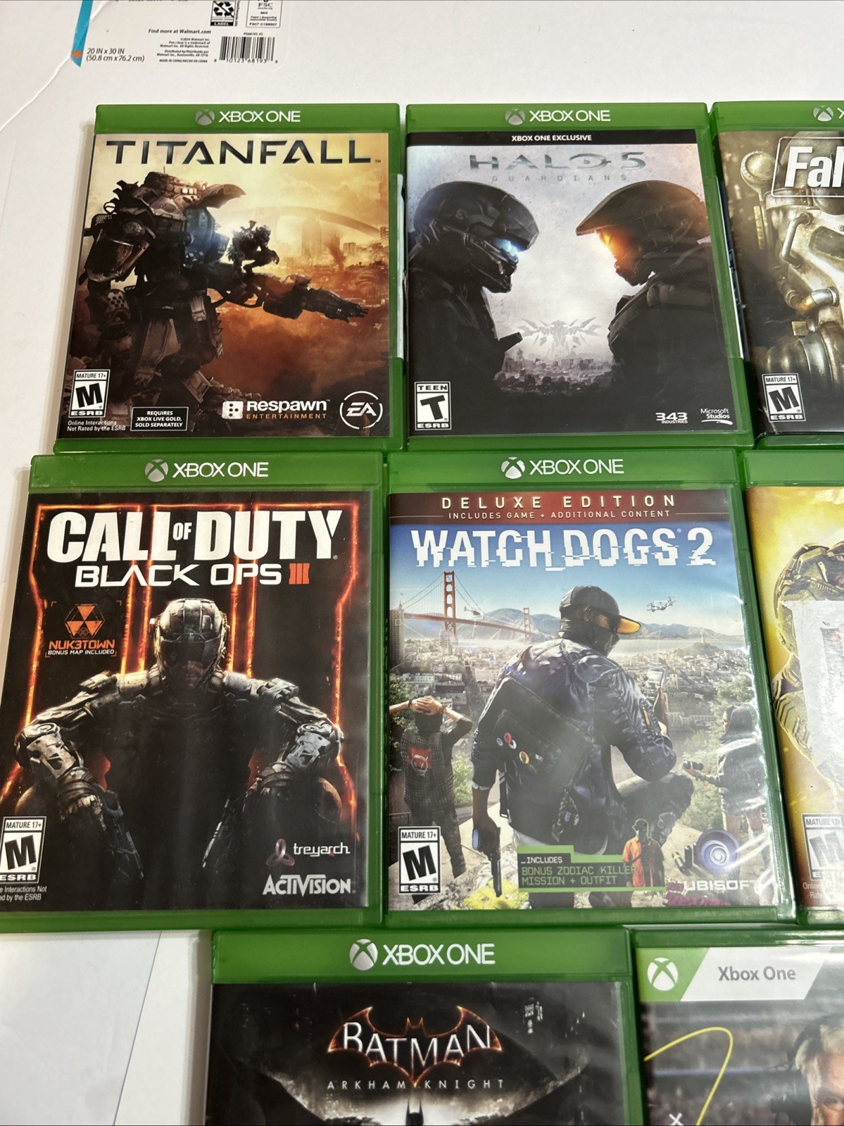 Lot of 8 Microsoft Xbox One Games Halo 5 – Doom – CoD Black Ops 3 And More !!