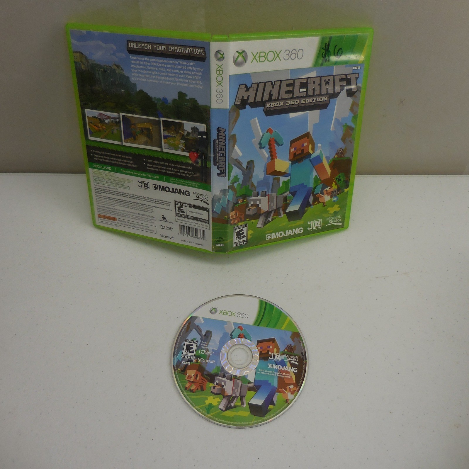 Minecraft Xbox 360 Edition Microsoft Mojang Sandbox Video Game Disc & Case