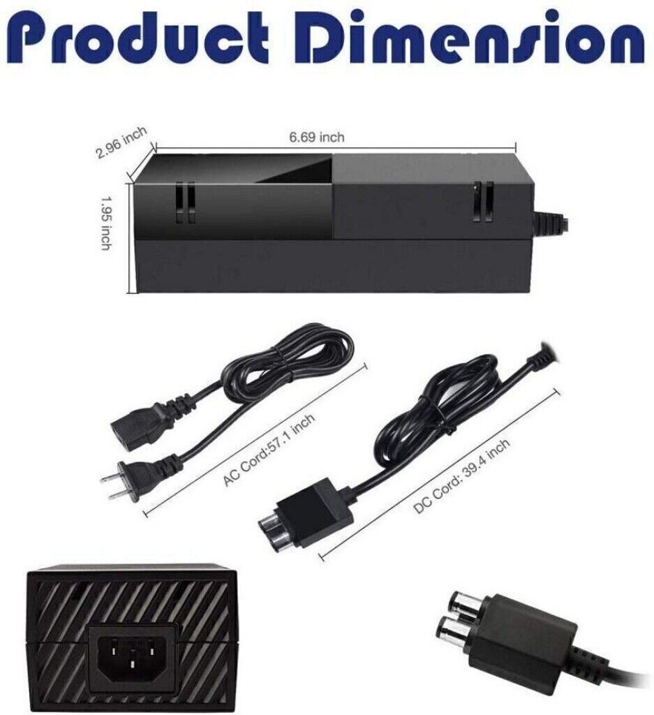 New For Microsoft Xbox One Console AC Adapter Brick Charger Power Supply Cord US
