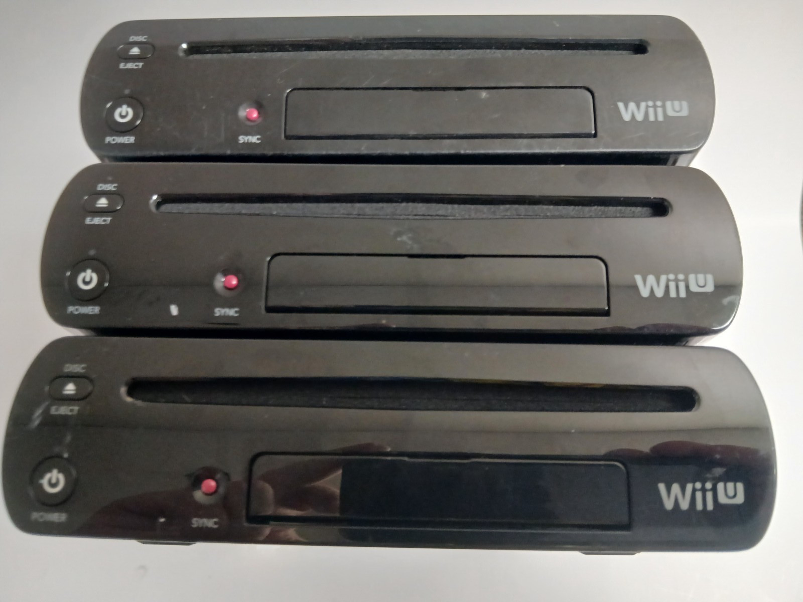 Nintendo Wii U 32GB 3 Lot Black Consoles Only *No Gamepad or Cords* Working
