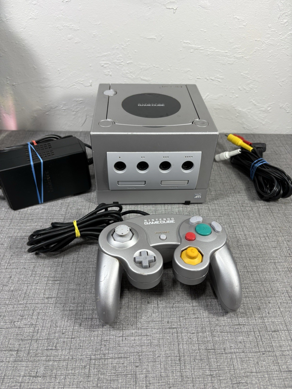 Nintendo GameCube Console Platinum Silver – DOL-101 & Controller Tested