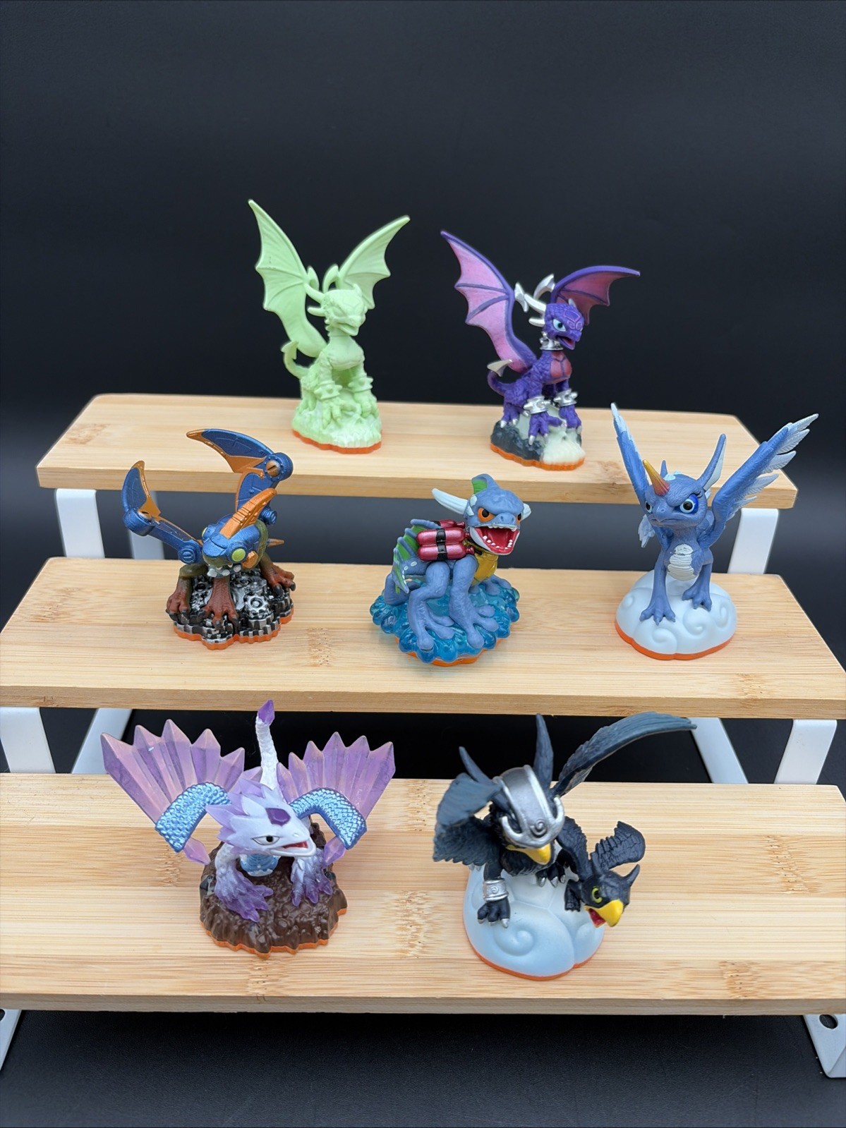 Skylanders Giants Lot Flashwing Drobot Cynder Zap Sonic Boom Jet Vac Orange Base