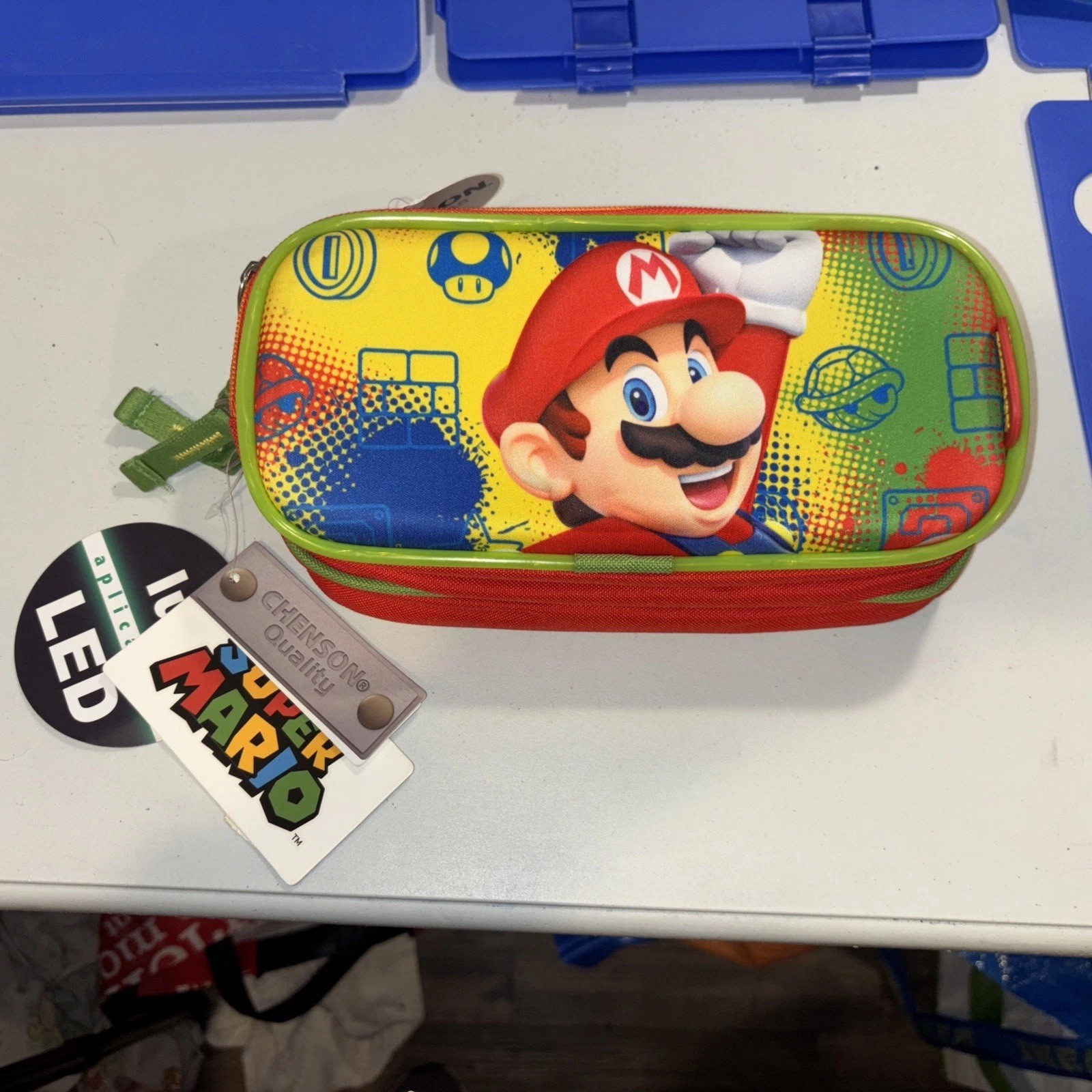 Mario Nintendo Switch Case Lights Up. 3 Pockets NWT