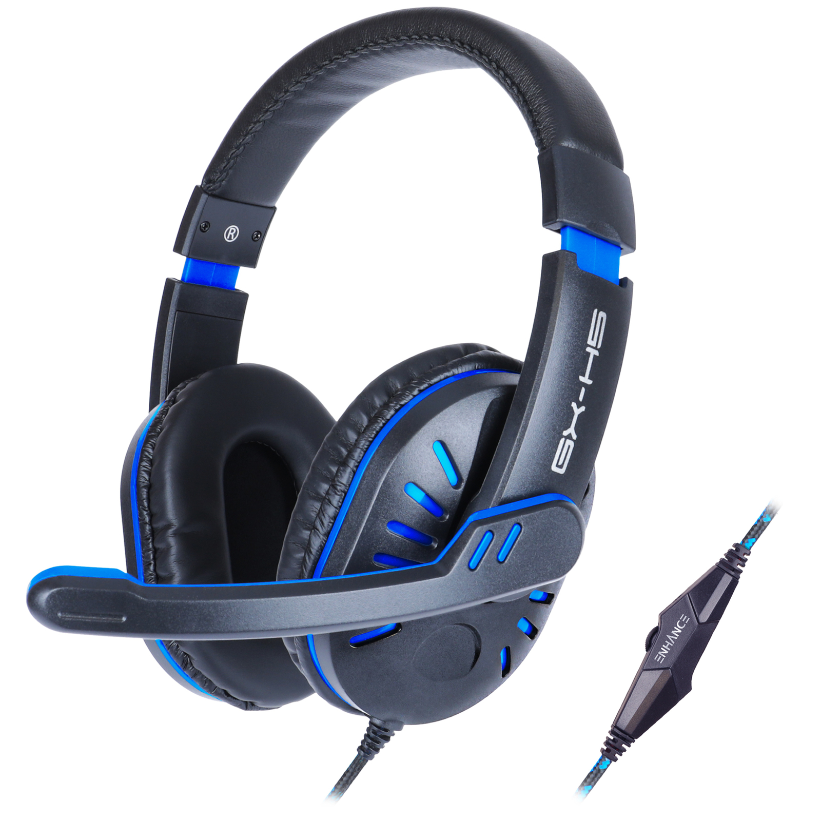 Gaming Headset with Rotating Microphone – Soft Adjustable Headband – Blue
