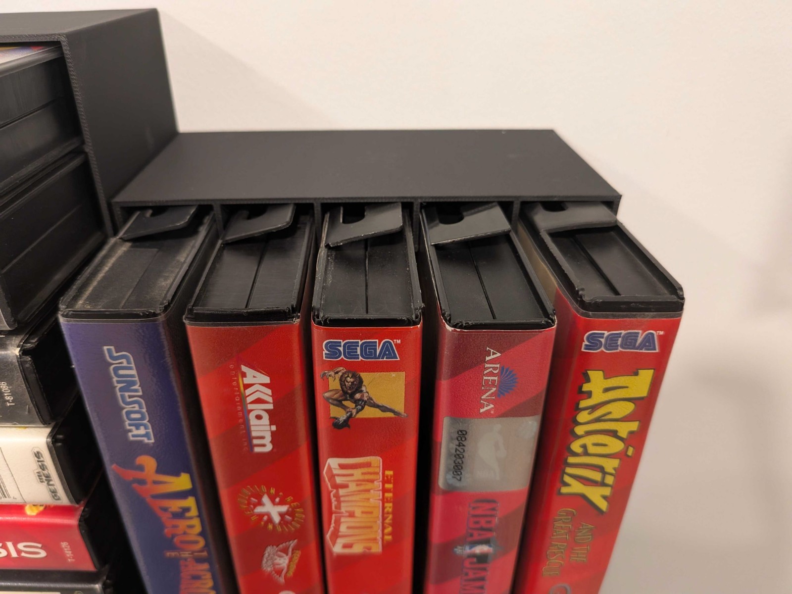 Wall Mount Storage System for Complete in Box (CIB) SEGA Genesis Video Games