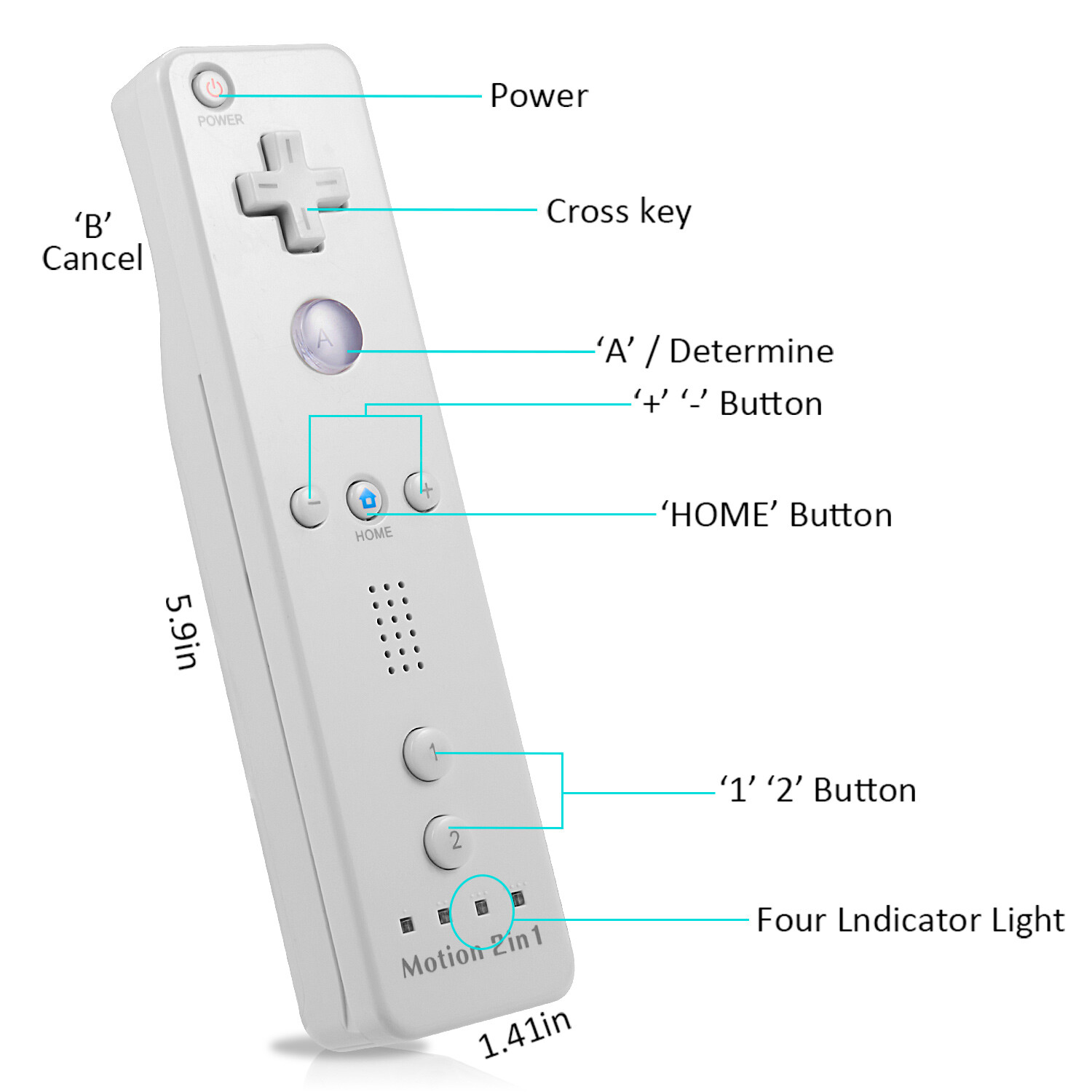 Built-in Motion Plus Remote and Nunchuck Controller Set For Wii / Wii U Console