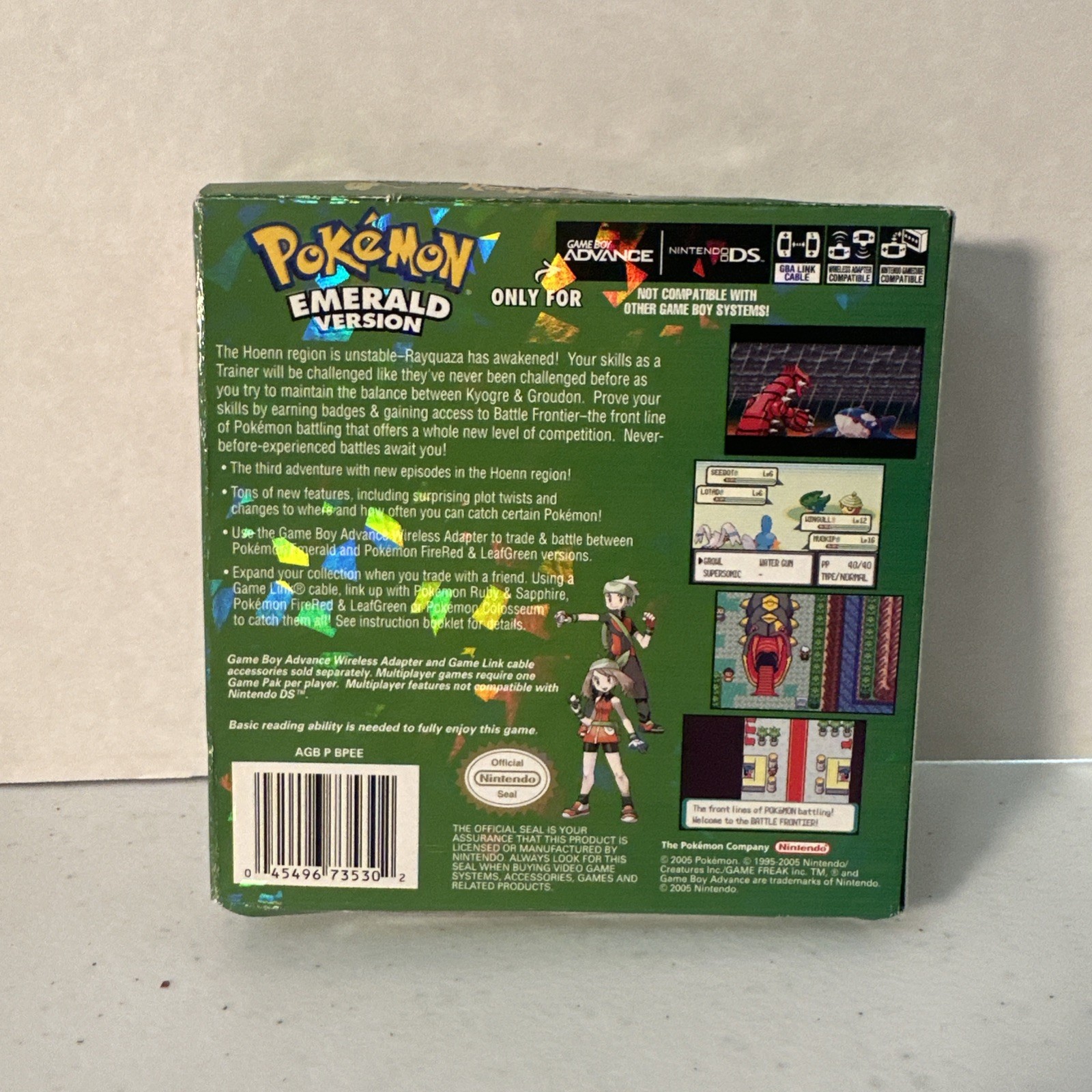 Pokemon Emerald Box GBA Single Insert Only Authentic – NO GAME INCLUDED