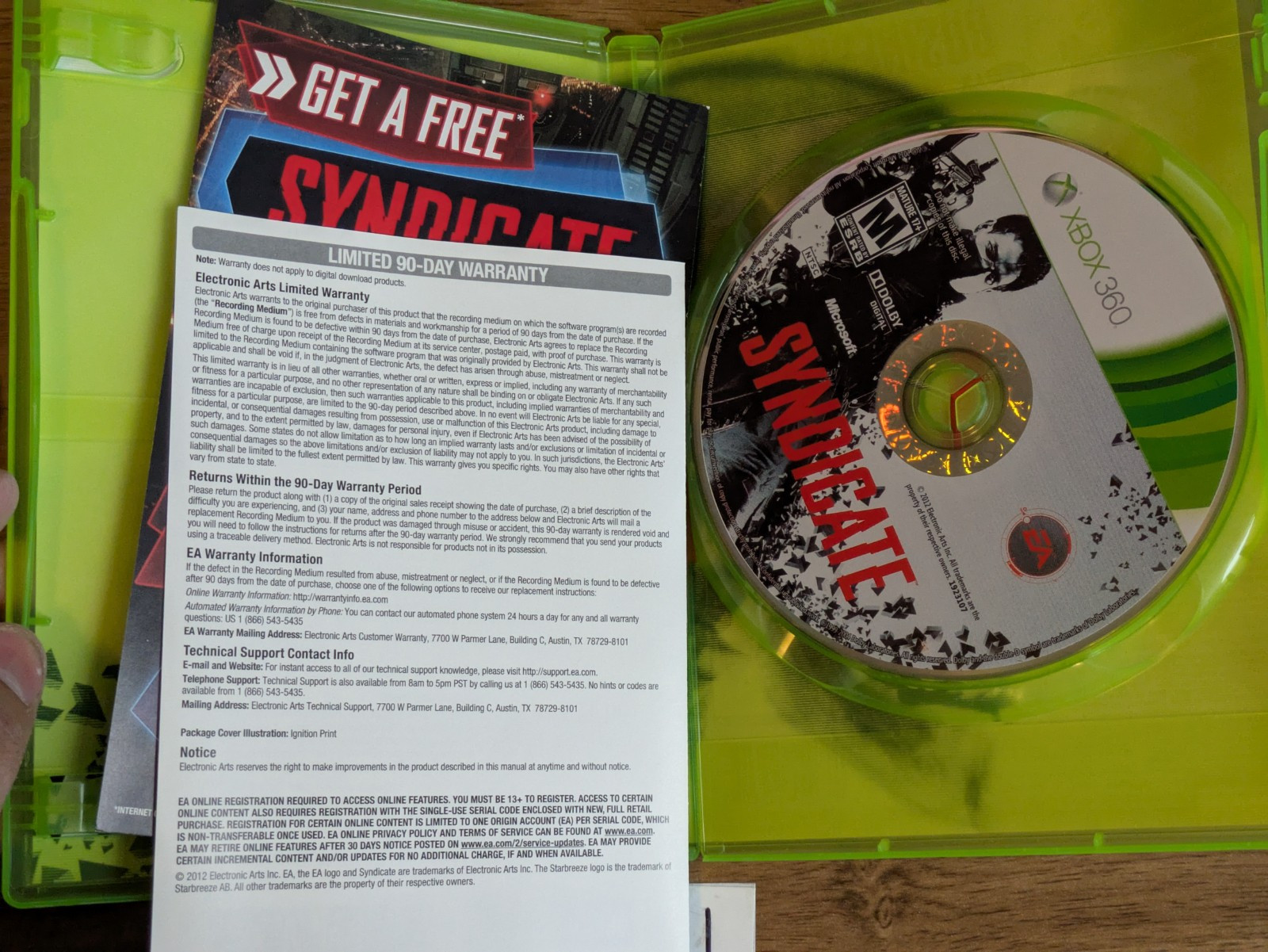 Syndicate (Microsoft Xbox 360, 2012) with Inserts