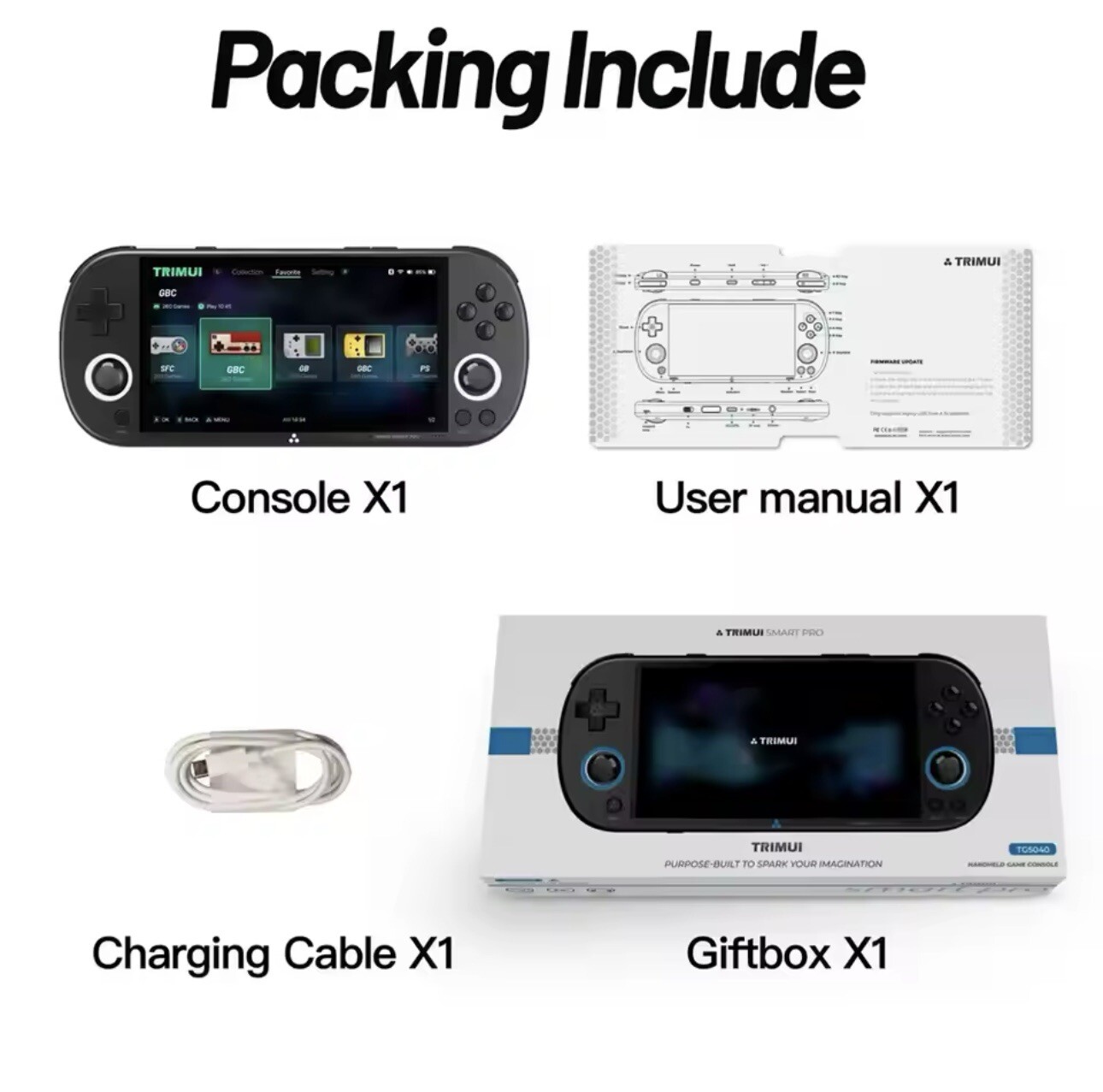 TRIMUI SMART PRO Handheld Game Console 4.96” IPS Screen Linux System Open Source