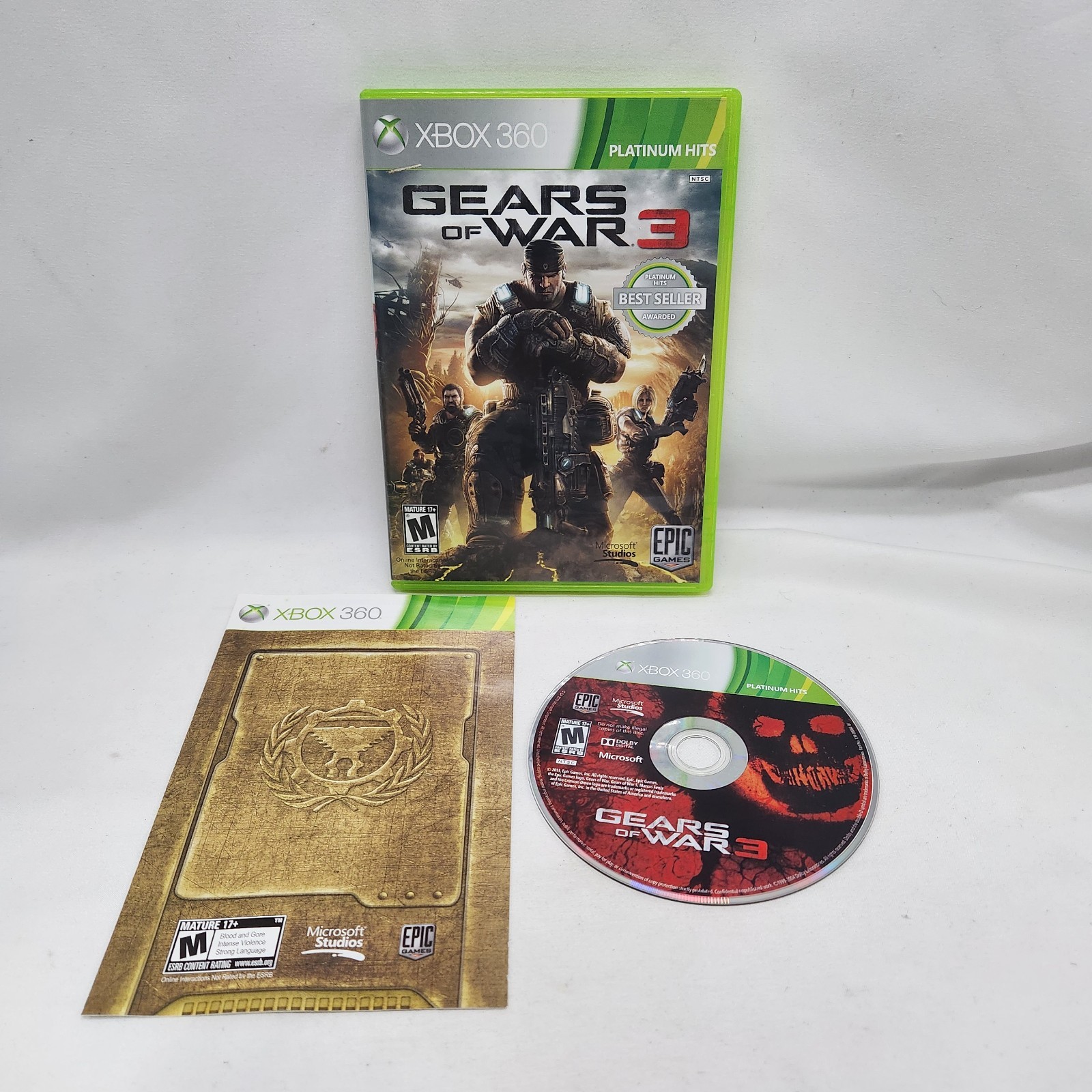 Gears of War 3 Microsoft Xbox 360 Shooter Video Game Arcade Machines Complete