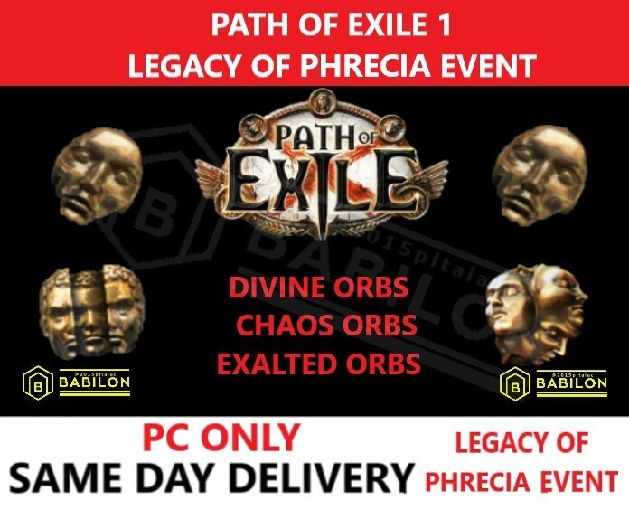 PATH OF EXILE 1 LEGACY OF PHRECIA EVENT STANDARD POE ✅ PC ✅ DIVINE ORB