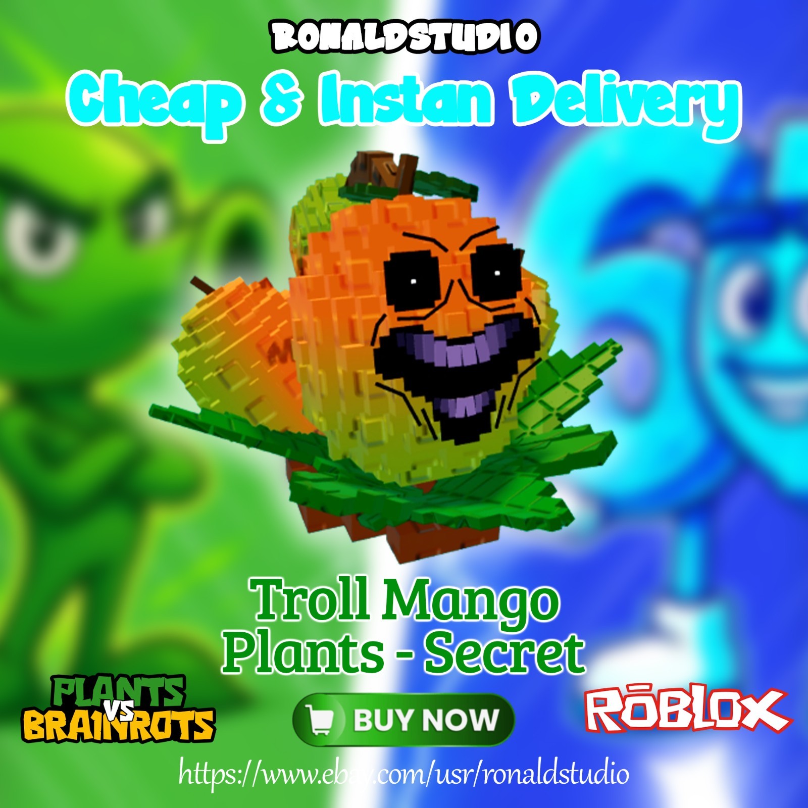 🟢ONLINE 🌱 Plants Vs 🧠 Brainrots! TROLL MANGO RANDOM KG | PLANT SECRET | TRUST