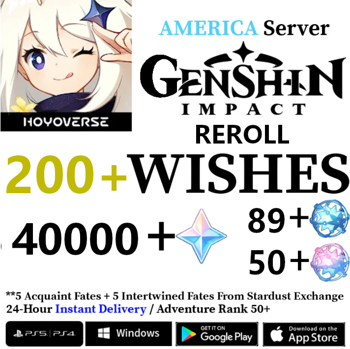 Genshin Impact [NA] Reroll 200+ Fates