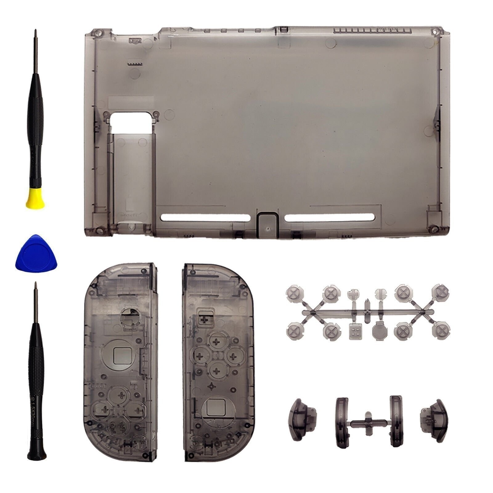 Clear Black Gray Full Set Housing Shell Case With Buttons for Nintendo Switch