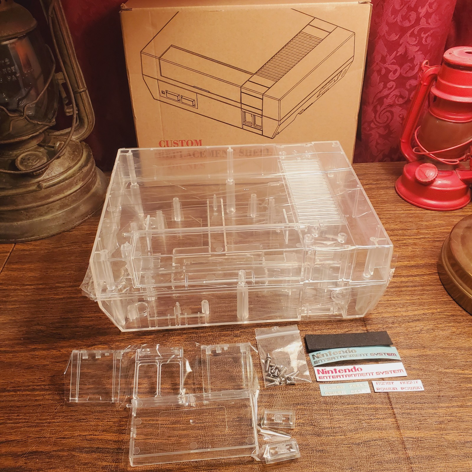 New Replacement Shell Case for NES TRANSPARENT CLEAR See Through ABS -SHELL ONLY