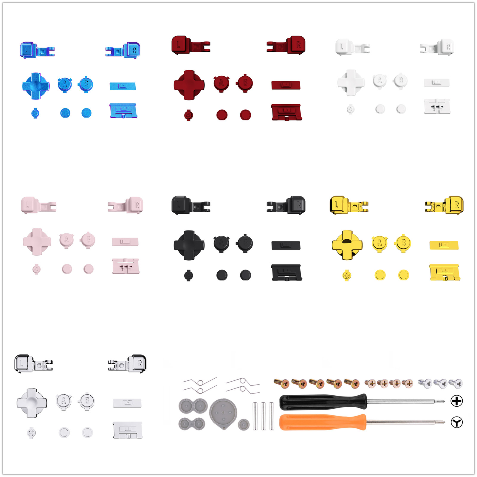 eXtremeRate Replacement Full Set Buttons for Gameboy Advance SP GBA SP Dpad Keys