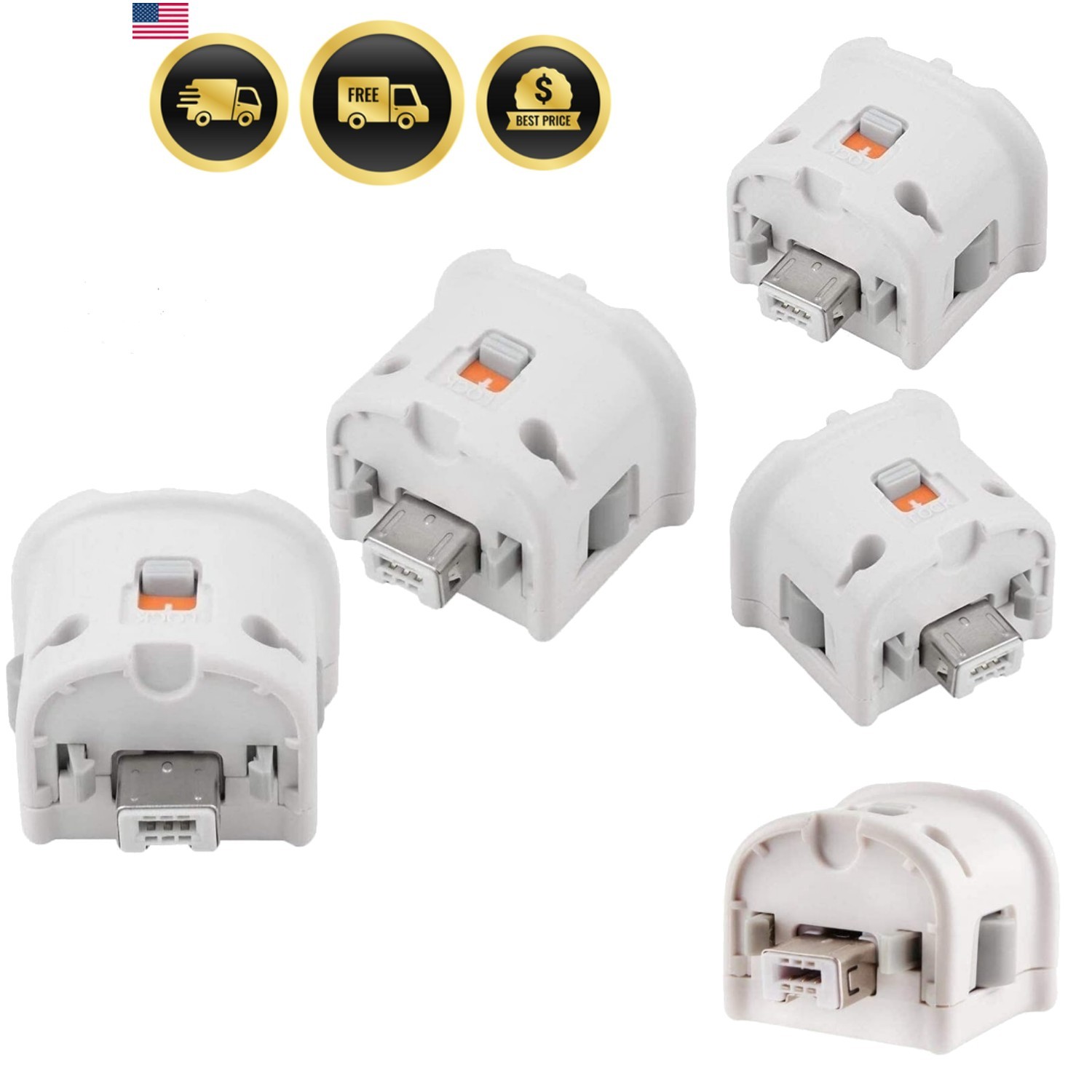 Wii Motion Plus Adapter for Wii Remote ControllerPack of 2 White
