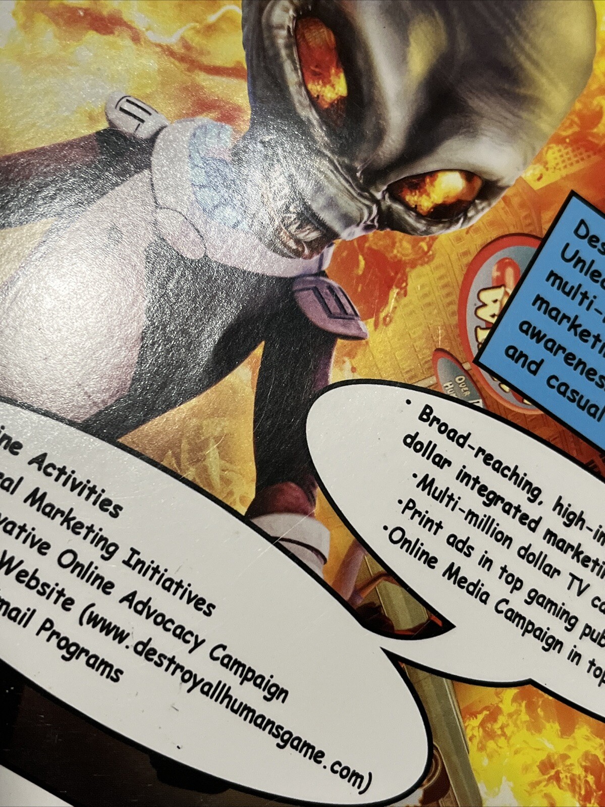 Destroy All Humans Big Willy Unleashed E3 Press Promo Sell Sheet Nintendo Wii