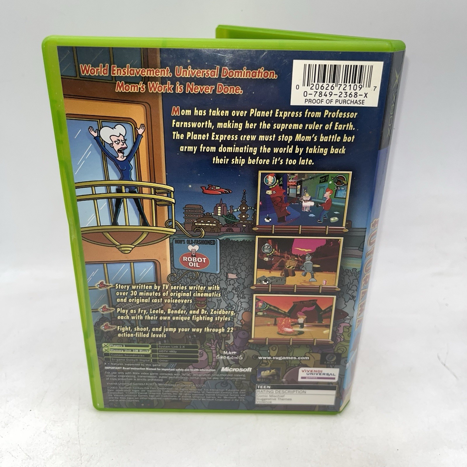 Futurama Complete In Box CIB (Microsoft Xbox, 2003)